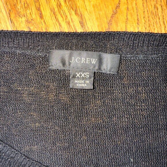 J. Crew oversized black linen sweater size XXS - Picture 3 of 3